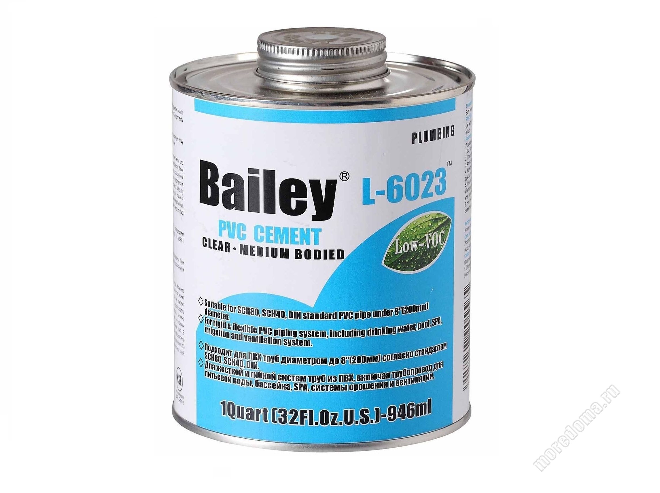 Клей для труб ПВХ Bailey L-6023 946 мл : артикул 6023946
