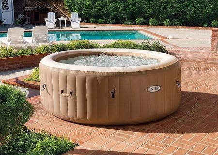 Надувная джакузи INTEX PureSpa Bubble Inflatable Hot Tub +теплосберегающий тент-чехол  ; артикул 28476