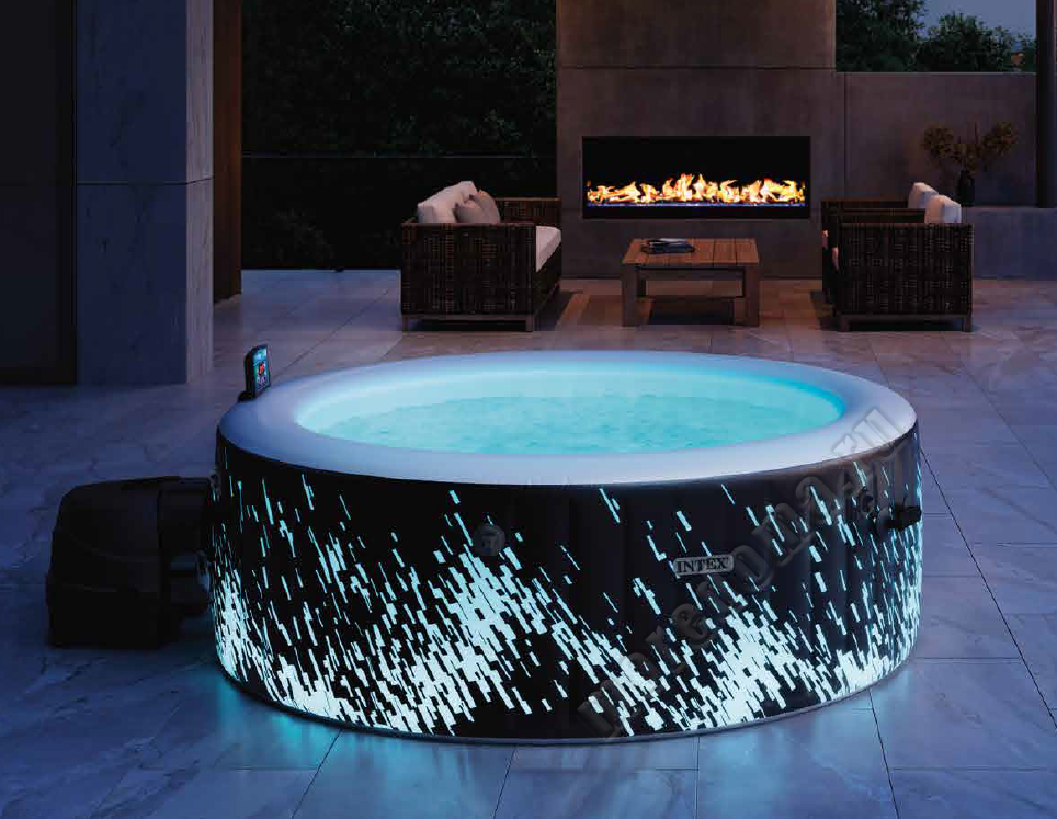 Надувная джакузи INTEX Glow Deluxe Round Bubble Spa ; артикул 28494