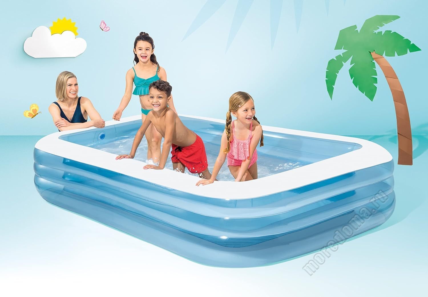 Детский бассейн INTEX "волны" 305 х 183 х 56 см ; артикул 58484