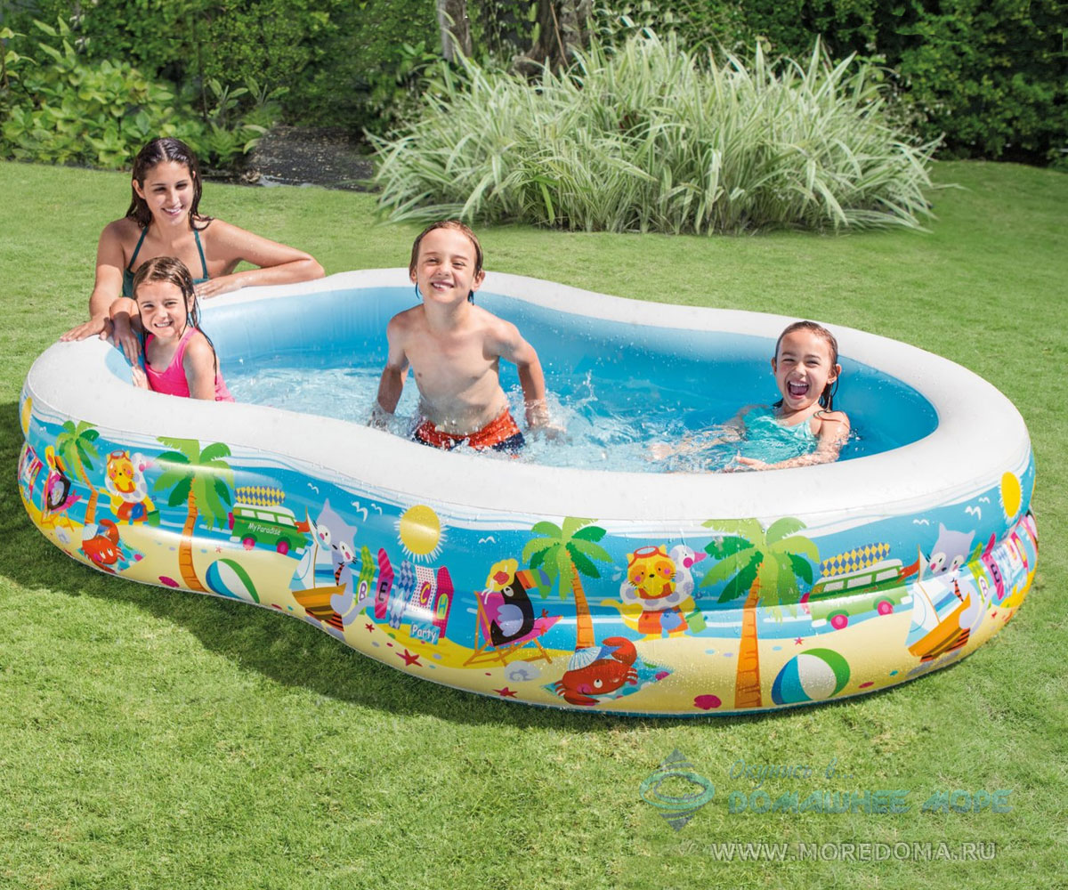 Детский бассейн INTEX "пляж" 262 х 160 х 46 см ; артикул 56490