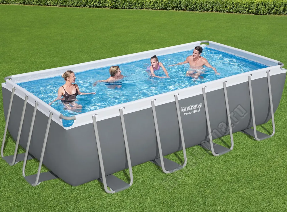 Каркасный бассейн Bestway Power Steel Rectangular 4.88 х 2.44 х 1.22 м ; артикул 56671