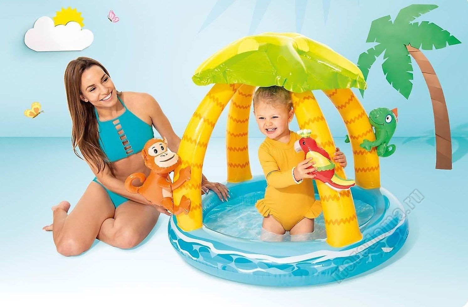 Детский бассейн INTEX "Тропический остров" 102 х 86 см ; артикул 58417