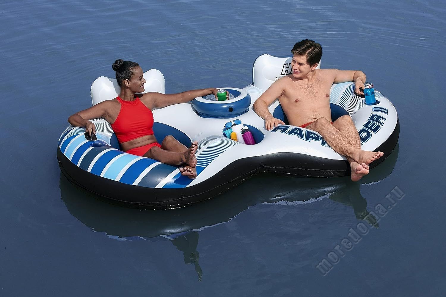 Круг Bestway "Rapid Rider II" для двоих, с ручками и подстакаником 251х132см ; артикул 43113