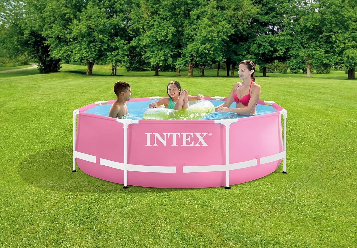 28292 Каркасный бассейн INTEX Pink Metal Frame (круг) 2.44 х 0.76 м ; артикул 28292 диаметр 2.44 высота 0.76  