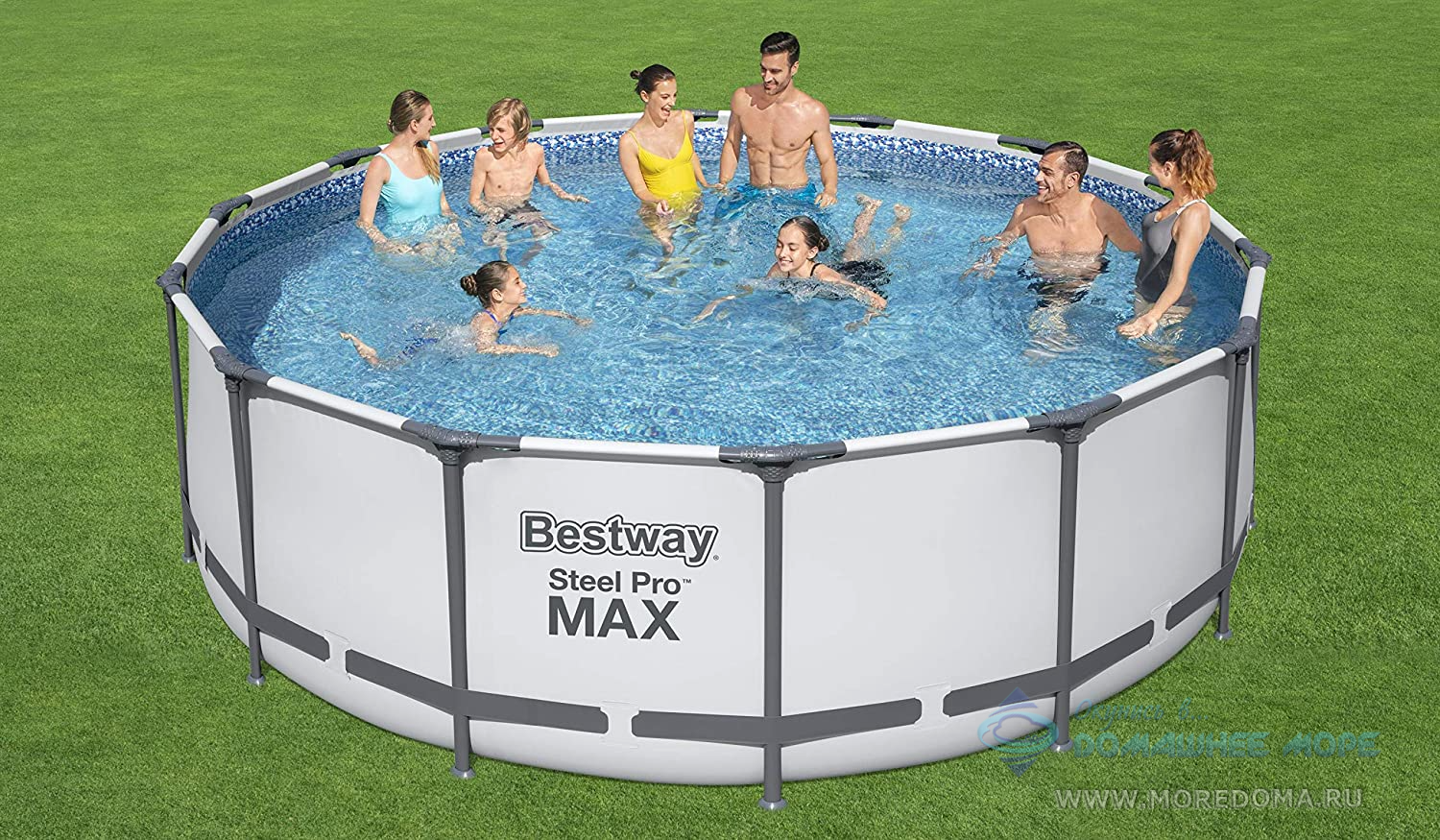 56438 Каркасный бассейн Bestway Steel Pro Max (круг) 4.57 х 1.22 м ; артикул 56438 диаметр 4.57 высота 1.22  