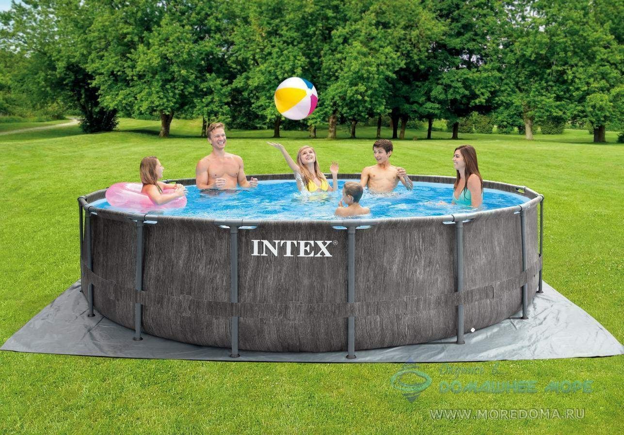 Каркасный бассейн INTEX GreyWood Prism Frame Premium (круг) 4.57 х 1.22 м ; артикул  26742