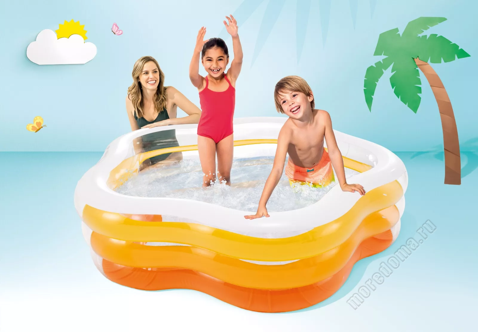 Детский бассейн INTEX "звезда" 185 х 180 х 53 см ; артикул 56495