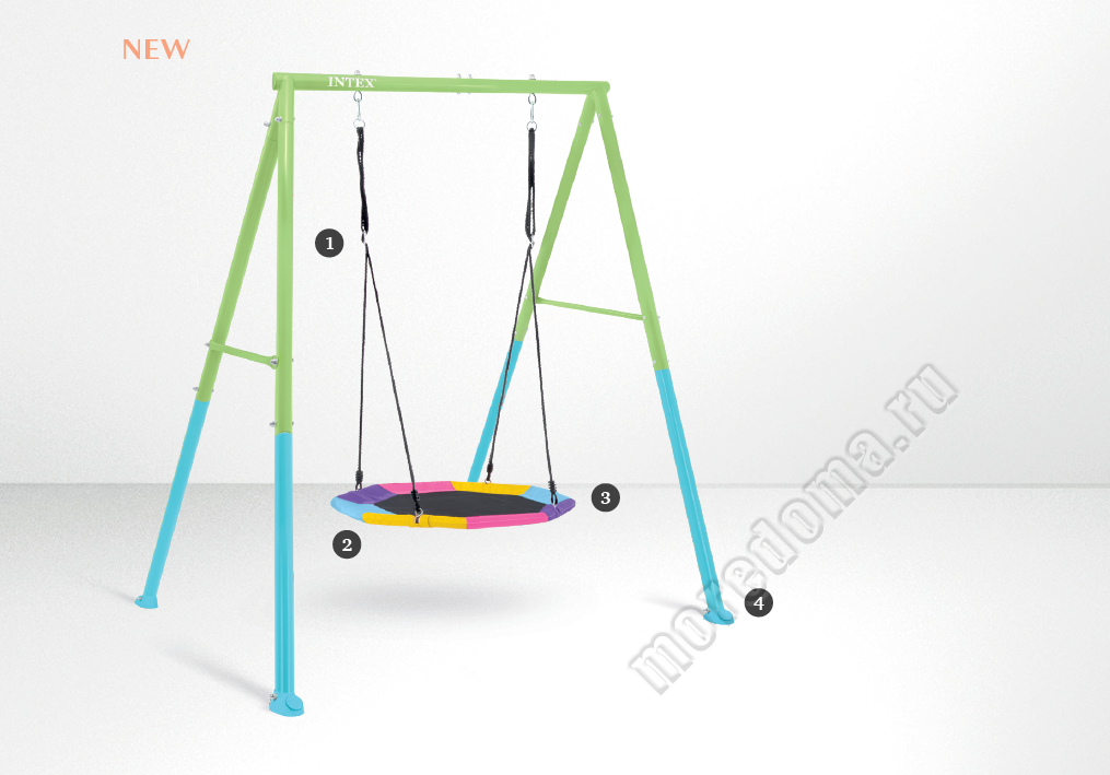 Качели детские INTEX "гнездо", размер 203 х 254 х 211см ; артикул 44111