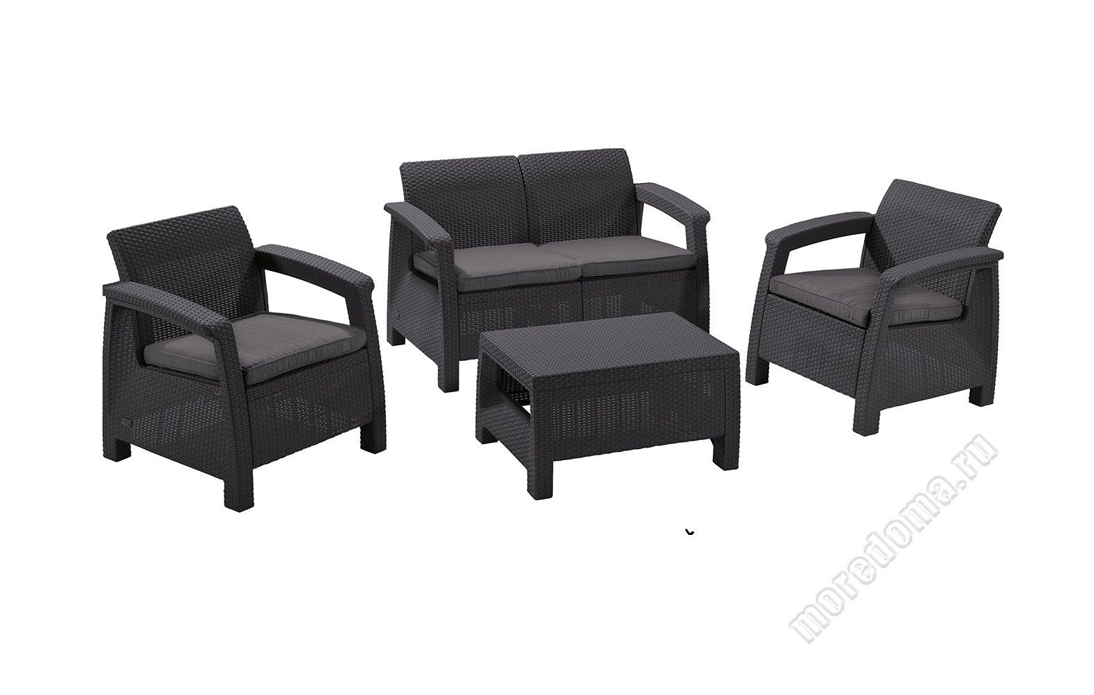 Комплект мебели Корфу сет (Corfu set) графит ; артикул 17197361РГР