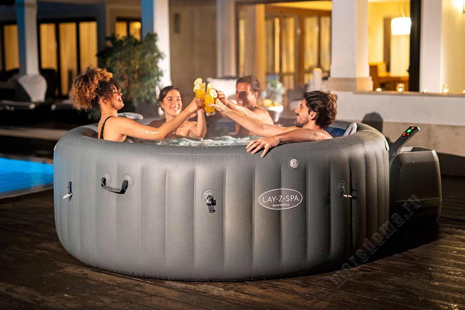 Надувная джакузи Bestway "Lay-Z-Spa Santorini "  Ø 216 x 80 см, артикул 6001T