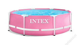 Каркасный бассейн INTEX Pink Metal Frame (круг) 2.44 х 0.76 м ; артикул 28290