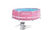 Каркасный бассейн INTEX Pink Metal Frame (круг) 2.44 х 0.76 м ; артикул 28292