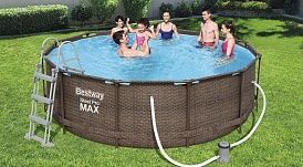 Каркасный бассейн Bestway Round Steel Pro Max "Ротанг"(круг) 3.66 х 1.0 м ; артикул 56709