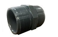 Ниппель ПВХ переходной с наружной резьбой 2"х 2" Plimat
