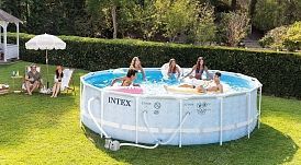Каркасный бассейн INTEX Chevron Prism Frame Premium Pool (круг) 4.88 х 1.22 м ; артикул  26746