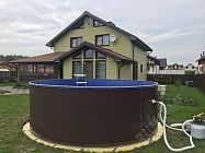 Бассейн Лагуна 5,0 х 1,25м (полная комплектация) арт.50014 - коричневый, пленка мрамор 0,4мм