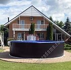 Бассейн Лагуна 4,5 х 1,25м (полная комплектация) арт.45012 - платина, пленка мрамор 0,4мм