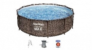 Каркасный бассейн Bestway Round Steel Pro Max "Ротанг"(круг) 3.66 х 1.0 м ; артикул 56709